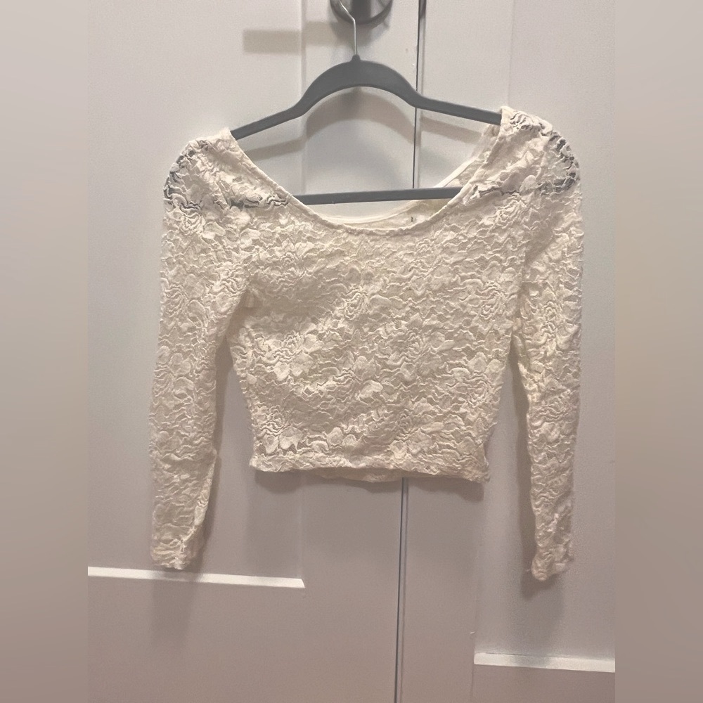 White Lace Sheer Long Sleeve